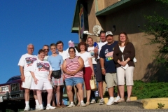 Group photo at our overnight stop in New Alum,MN. Mark and Teresa Negrete & Dave Brown would head for home as they only had the weekend off to travel with us and Ron & Nancy Maurer would join up here.