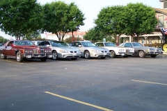 Intial group of cars for cruise at Pontiac, IL, More joined along the way