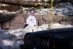 Ray got to see snow in Yellowstone park