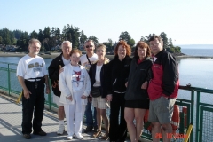 Part of the group for a photo, it was cool outside.