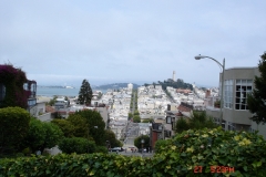 The Golden Gate bridge was so fogged in we didn't get any good photos but we got lots of Lombardi St